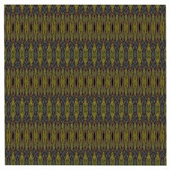 Olive Green And Blue Ikat Pattern Wooden Puzzle Square by SpinnyChairDesigns