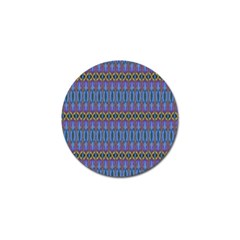 Purple Blue Ikat Stripes Golf Ball Marker by SpinnyChairDesigns