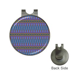 Purple Blue Ikat Stripes Hat Clips With Golf Markers by SpinnyChairDesigns