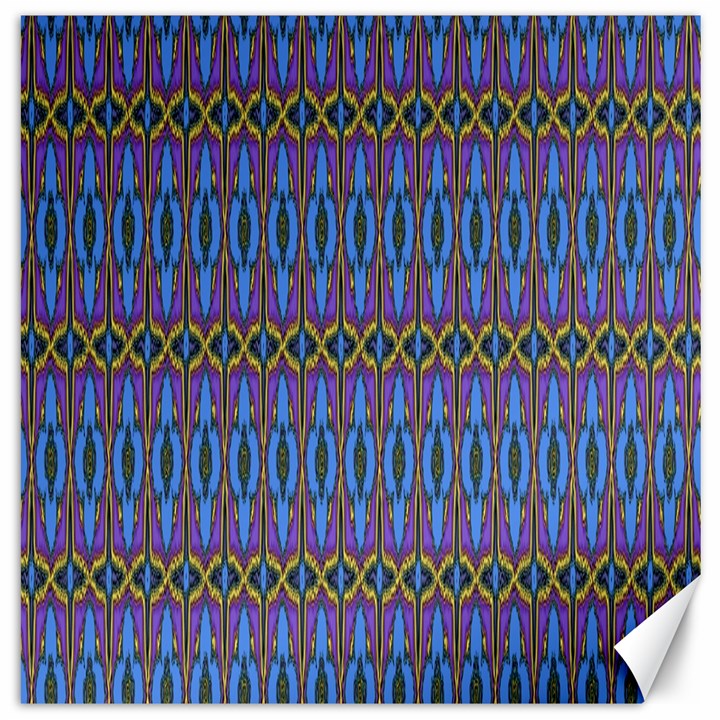 Purple Blue Ikat Stripes Canvas 20  x 20 