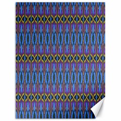 Purple Blue Ikat Stripes Canvas 18  X 24  by SpinnyChairDesigns