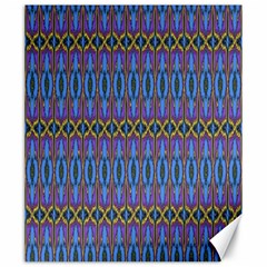 Purple Blue Ikat Stripes Canvas 20  X 24  by SpinnyChairDesigns