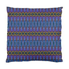 Purple Blue Ikat Stripes Standard Cushion Case (one Side) by SpinnyChairDesigns