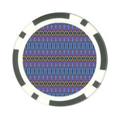 Purple Blue Ikat Stripes Poker Chip Card Guard (10 Pack) by SpinnyChairDesigns