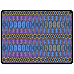 Purple Blue Ikat Stripes Fleece Blanket (large)  by SpinnyChairDesigns