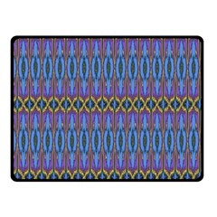 Purple Blue Ikat Stripes Fleece Blanket (small) by SpinnyChairDesigns