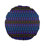 Purple Blue Ikat Stripes Standard 15  Premium Round Cushions Front