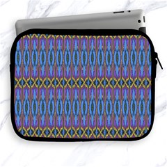 Purple Blue Ikat Stripes Apple Ipad 2/3/4 Zipper Cases by SpinnyChairDesigns