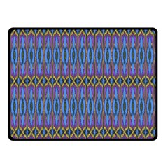 Purple Blue Ikat Stripes Double Sided Fleece Blanket (small)  by SpinnyChairDesigns