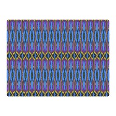 Purple Blue Ikat Stripes Double Sided Flano Blanket (mini)  by SpinnyChairDesigns