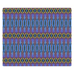 Purple Blue Ikat Stripes Double Sided Flano Blanket (small)  by SpinnyChairDesigns