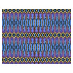 Purple Blue Ikat Stripes Double Sided Flano Blanket (medium)  by SpinnyChairDesigns