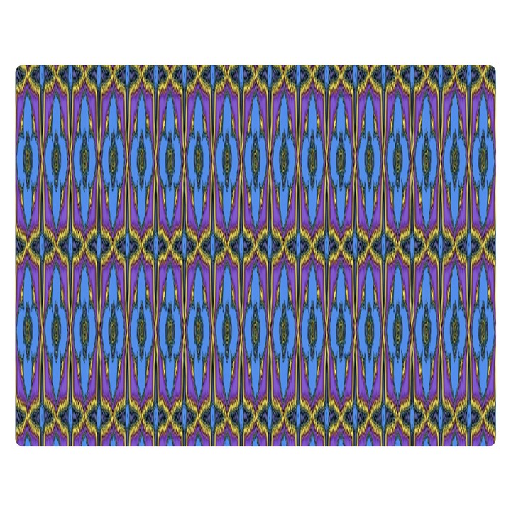 Purple Blue Ikat Stripes Double Sided Flano Blanket (Medium) 