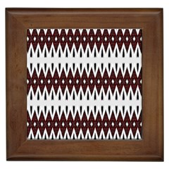 Brown And White Ikat Framed Tile by SpinnyChairDesigns