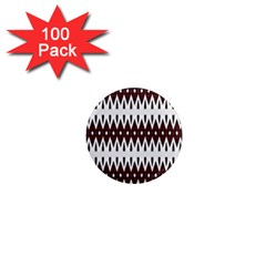 Brown And White Ikat 1  Mini Magnets (100 Pack)  by SpinnyChairDesigns