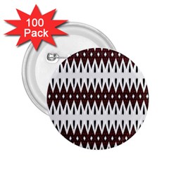 Brown And White Ikat 2 25  Buttons (100 Pack)  by SpinnyChairDesigns