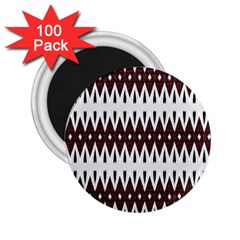 Brown And White Ikat 2 25  Magnets (100 Pack)  by SpinnyChairDesigns