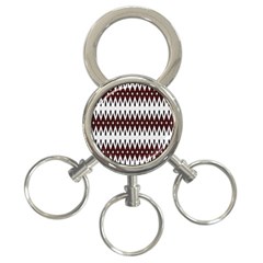 Brown And White Ikat 3-ring Key Chain by SpinnyChairDesigns