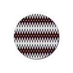 Brown and White Ikat Rubber Round Coaster (4 pack)  Front