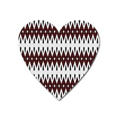 Brown And White Ikat Heart Magnet by SpinnyChairDesigns