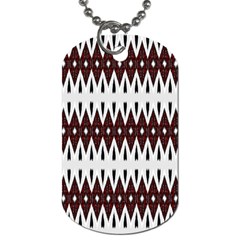 Brown And White Ikat Dog Tag (one Side) by SpinnyChairDesigns