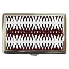 Brown And White Ikat Cigarette Money Case by SpinnyChairDesigns