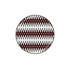 Brown And White Ikat Hat Clip Ball Marker by SpinnyChairDesigns