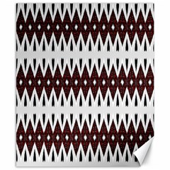 Brown And White Ikat Canvas 8  X 10  by SpinnyChairDesigns