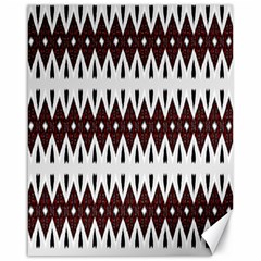 Brown And White Ikat Canvas 16  X 20  by SpinnyChairDesigns