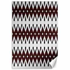 Brown And White Ikat Canvas 20  X 30  by SpinnyChairDesigns