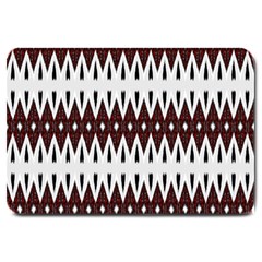 Brown And White Ikat Large Doormat  by SpinnyChairDesigns