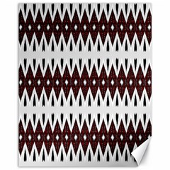 Brown And White Ikat Canvas 11  X 14  by SpinnyChairDesigns