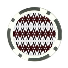 Brown And White Ikat Poker Chip Card Guard by SpinnyChairDesigns