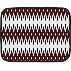 Brown And White Ikat Fleece Blanket (mini) by SpinnyChairDesigns