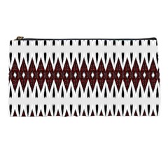 Brown And White Ikat Pencil Case by SpinnyChairDesigns