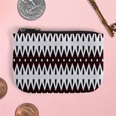 Brown And White Ikat Mini Coin Purse by SpinnyChairDesigns