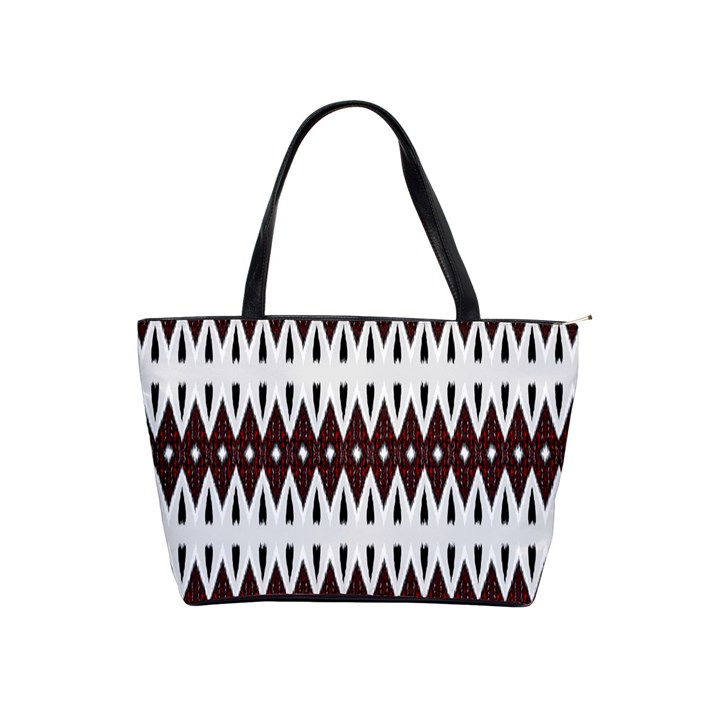 Brown and White Ikat Classic Shoulder Handbag