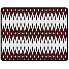 Brown And White Ikat Fleece Blanket (medium)  by SpinnyChairDesigns