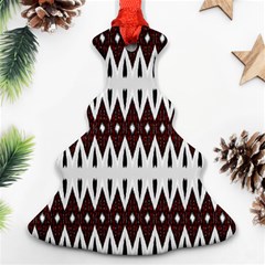 Brown And White Ikat Ornament (christmas Tree)  by SpinnyChairDesigns