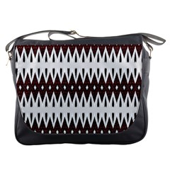 Brown And White Ikat Messenger Bag by SpinnyChairDesigns