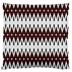 Brown And White Ikat Large Cushion Case (one Side) by SpinnyChairDesigns