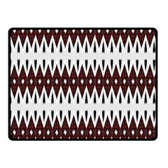 Brown And White Ikat Double Sided Fleece Blanket (small)  by SpinnyChairDesigns