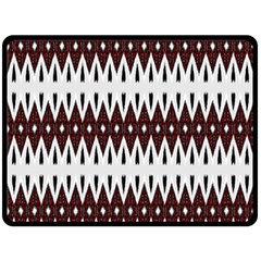 Brown And White Ikat Double Sided Fleece Blanket (large)  by SpinnyChairDesigns