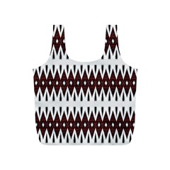 Brown And White Ikat Full Print Recycle Bag (s) by SpinnyChairDesigns