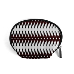 Brown And White Ikat Accessory Pouch (small) by SpinnyChairDesigns