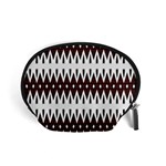 Brown and White Ikat Accessory Pouch (Small) Front