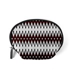 Brown and White Ikat Accessory Pouch (Small) Back