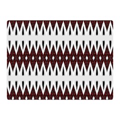 Brown And White Ikat Double Sided Flano Blanket (mini)  by SpinnyChairDesigns