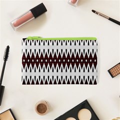 Brown And White Ikat Cosmetic Bag (xs) by SpinnyChairDesigns