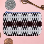 Brown and White Ikat Large Coin Purse Front